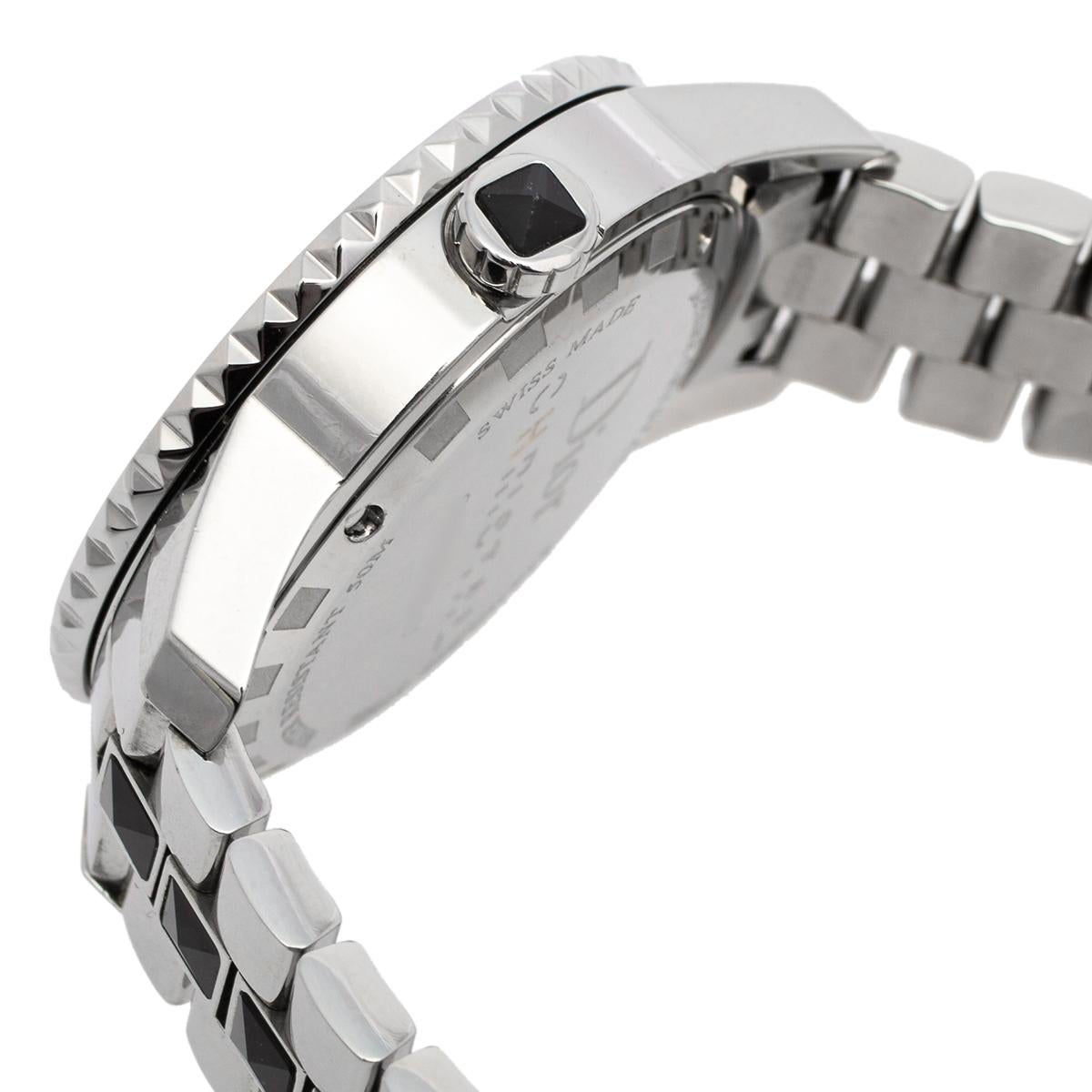 Dior Black Stainless Steel Diamonds Christal Women's Wristwatch 33 mm 1