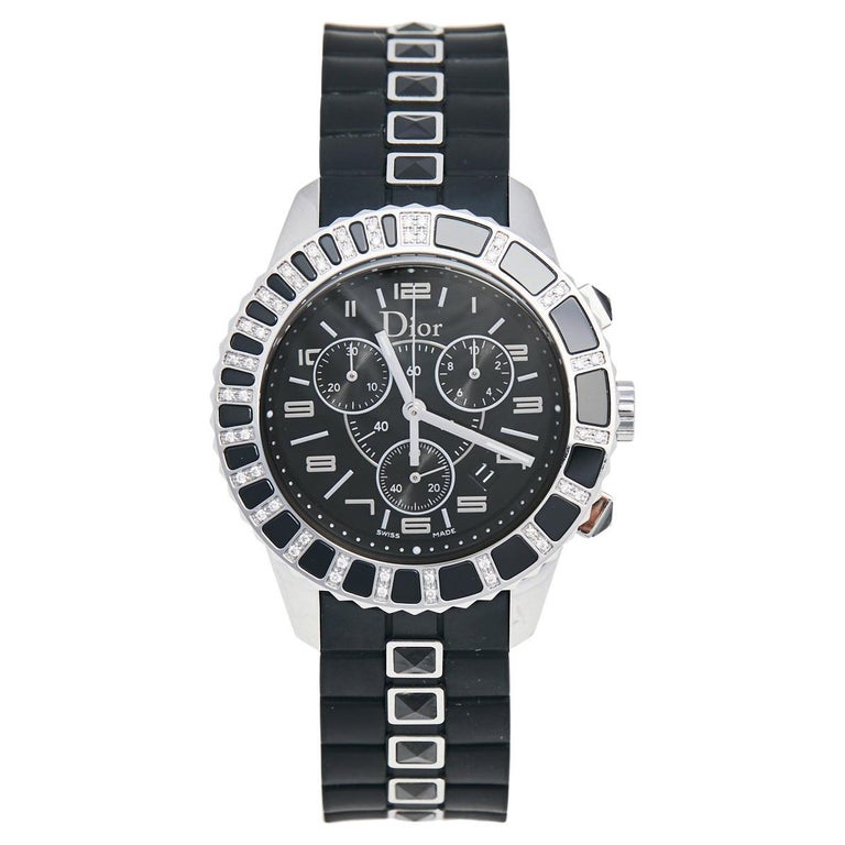 Dior Black Stainless Steel Rubber Christal CD11431ER001 Men's Wristwatch 38  mm at 1stDibs | dior christal watch price, bistec wr30m watch price, bistec  watch wr30m price