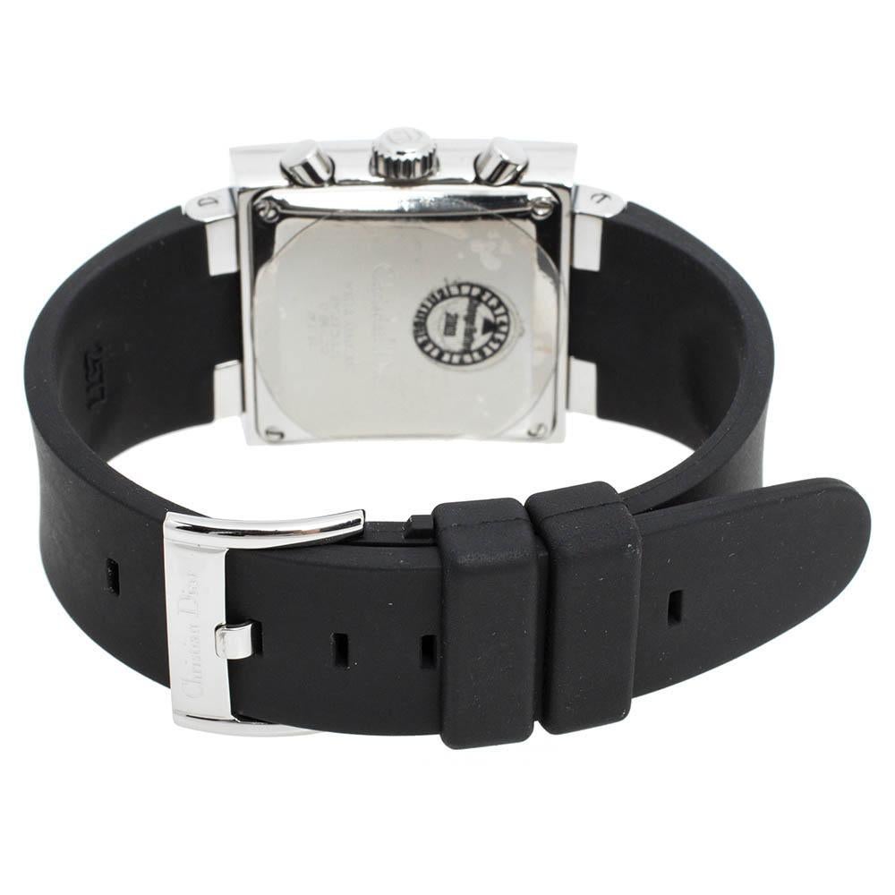 Dior Black Stainless Steel Rubber Riva D81-100 Women's Wristwatch 31 mm 1