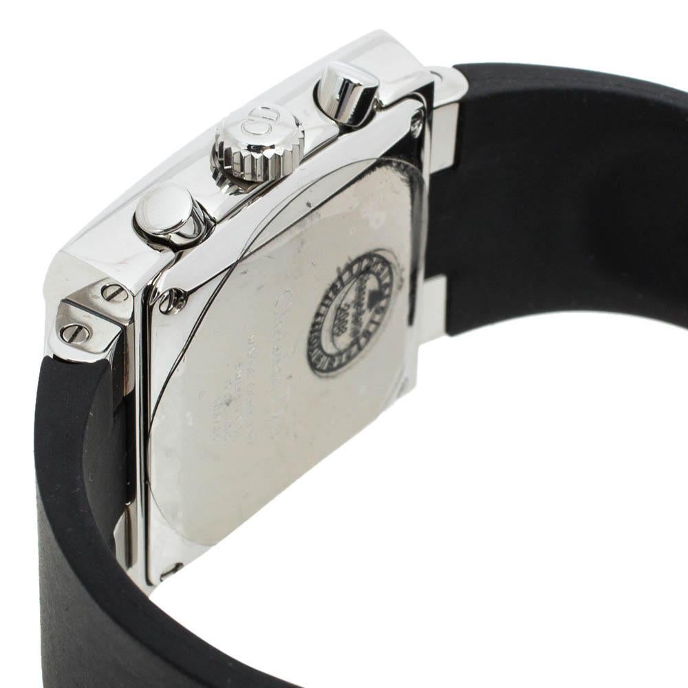 Dior Black Stainless Steel Rubber Riva D81-100 Women's Wristwatch 31 mm 1