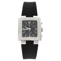 Dior Black Stainless Steel Rubber Riva D81-100 Women's Wristwatch 31 mm