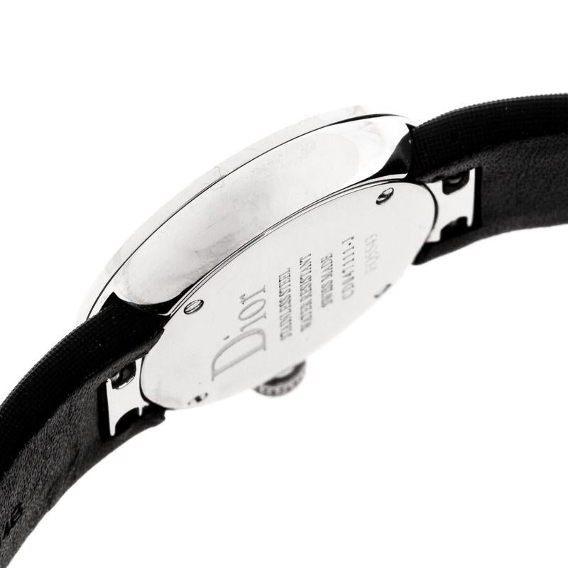 Contemporary Dior Black Steel Diamond La D De Dior CD047111J-J Women Wristwatch 25 mm