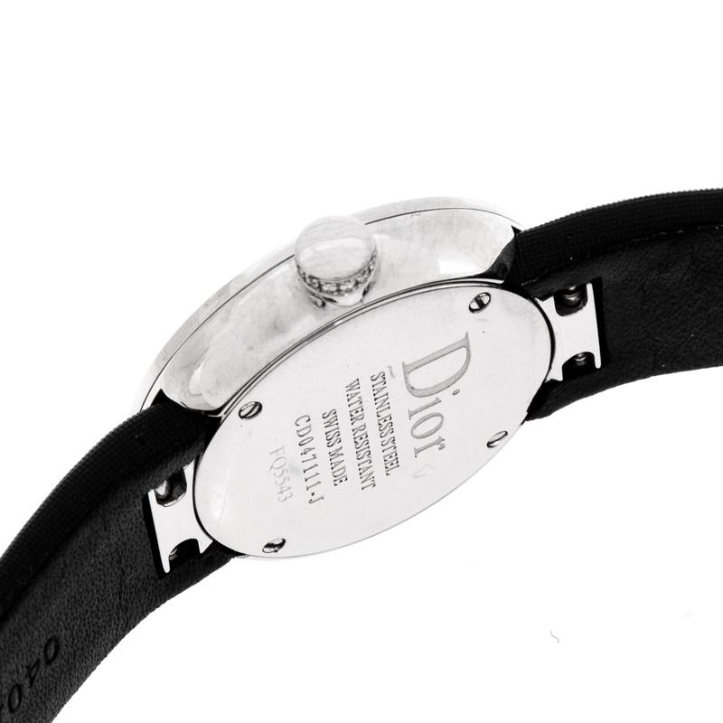 Dior Black Steel Diamond La D De Dior CD047111J-J Women Wristwatch 25 mm In Good Condition In Dubai, Al Qouz 2