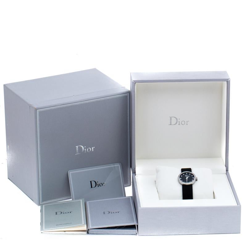 Women's Dior Black Steel Diamond La D De Dior CD047111J-J Women Wristwatch 25 mm