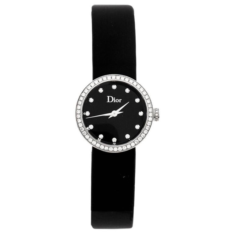 Dior Black Steel Diamond La D De Dior CD047111J-J Women Wristwatch 25 mm