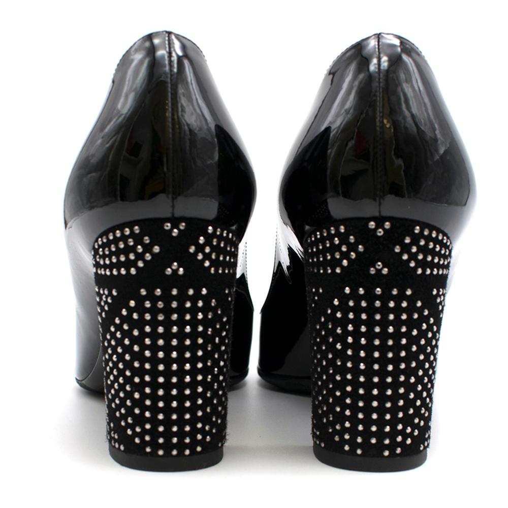 Dior Black Studded Patent Pumps SIZE EU38 5