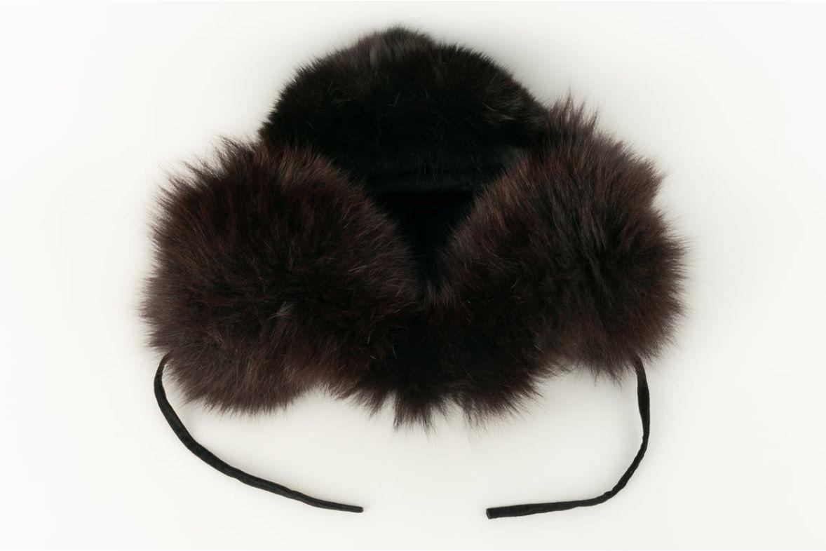 Women's Dior Black Suede and Fur Chapka