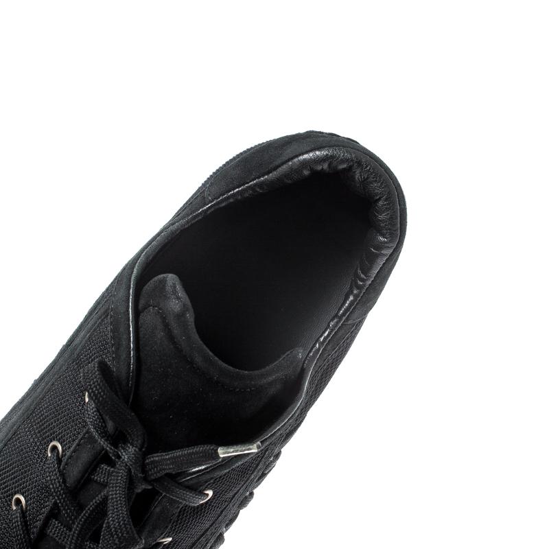 Dior Black Suede And Nylon Lace Up Sneakers Size 40.5 1