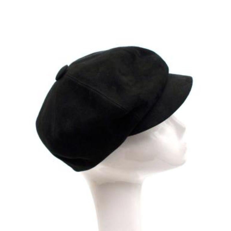 Dior Black Suede Baker Boy Cap - Size 58 In Good Condition For Sale In London, GB