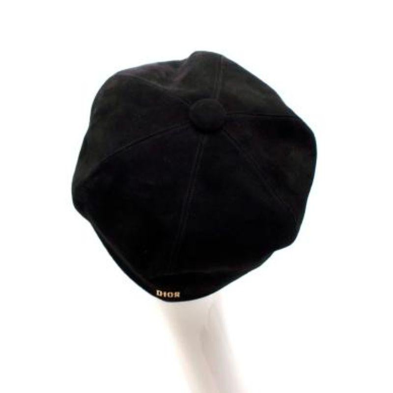 Men's Dior Black Suede Baker Boy Cap - Size 58 For Sale