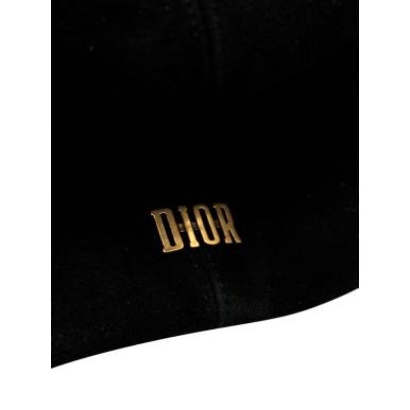 Dior Black Suede Baker Boy Cap - Size 58 For Sale 2