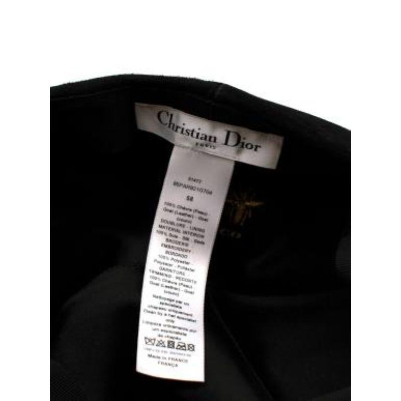 Dior Black Suede Baker Boy Cap - Size 58 For Sale 5