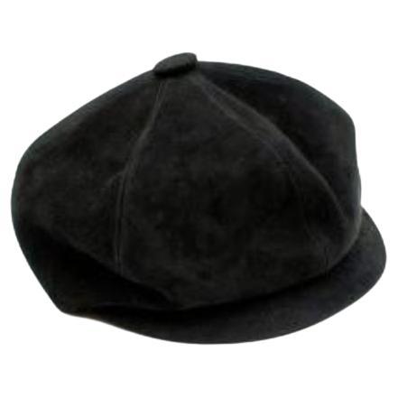 Dior Black Suede Baker Boy Cap - Size 58 For Sale