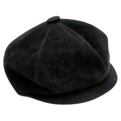 Dior Black Suede Baker Boy Cap - Size 58