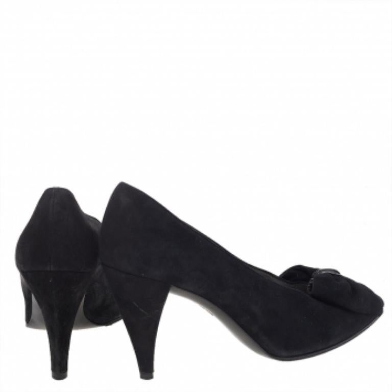 Donna Dior Pumps in camoscio nero con dettaglio a fiocco taglia 40