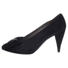 Dior Black Suede Bow Detail Pumps Size 40