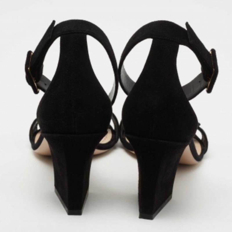 Dior Black Suede C'est Ankle Strap Sandals Size 39 Pour femmes en vente
