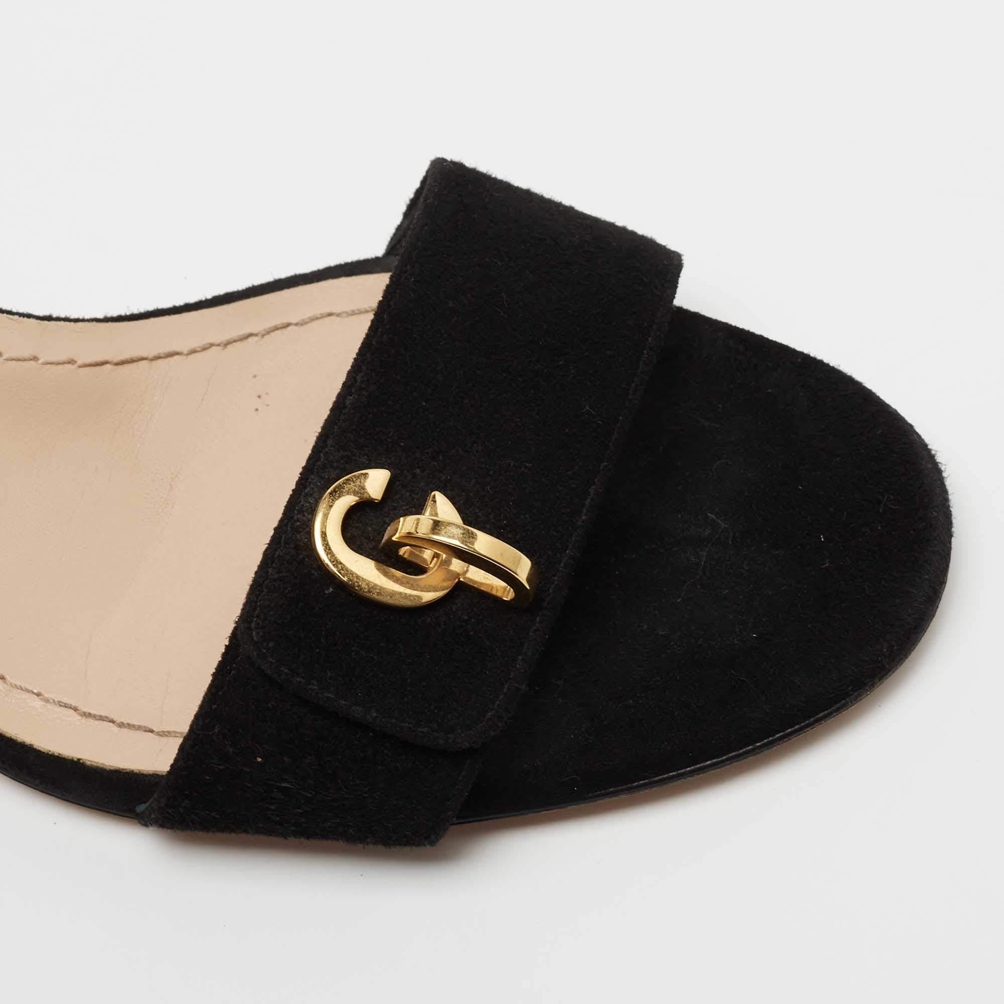 Dior Black Suede C'est Ankle Strap Sandals Size 39 For Sale 1