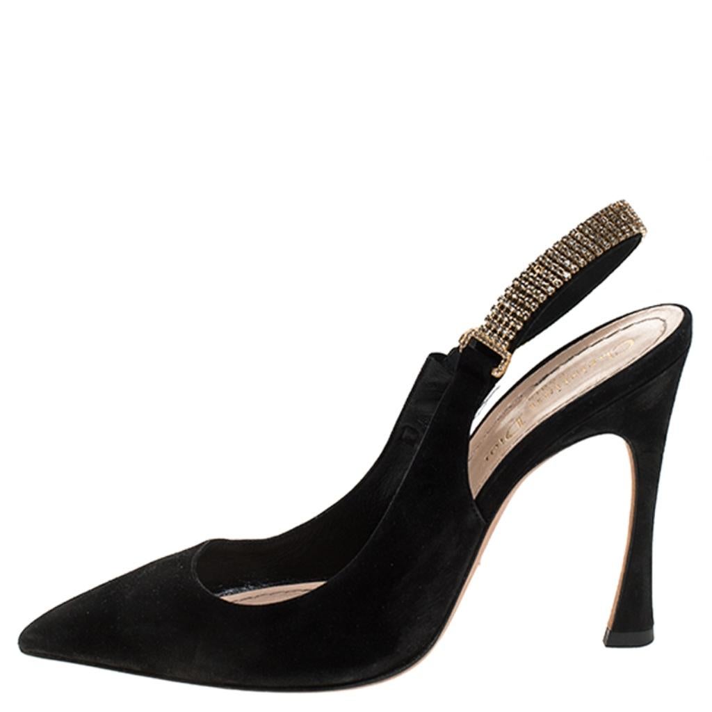 black suede slingbacks