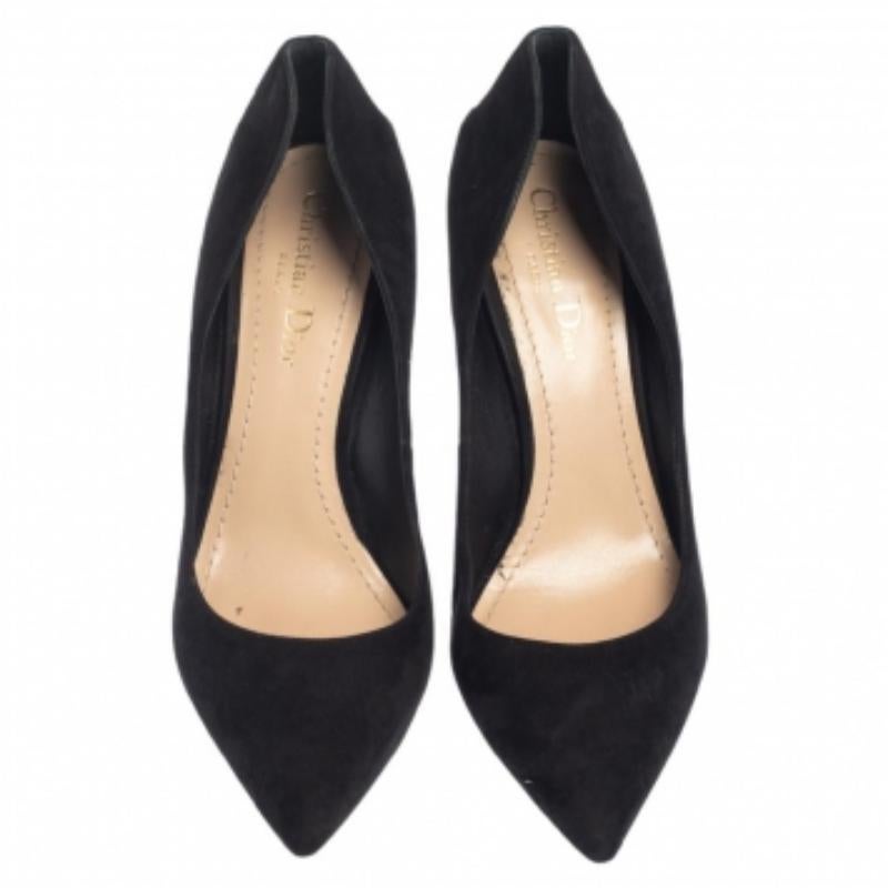 Women's Dior Black Suede Heart Studded Amour Pumps Size 39 For Sale
