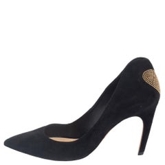 Dior Black Suede Heart Studded Amour Pumps Size 39