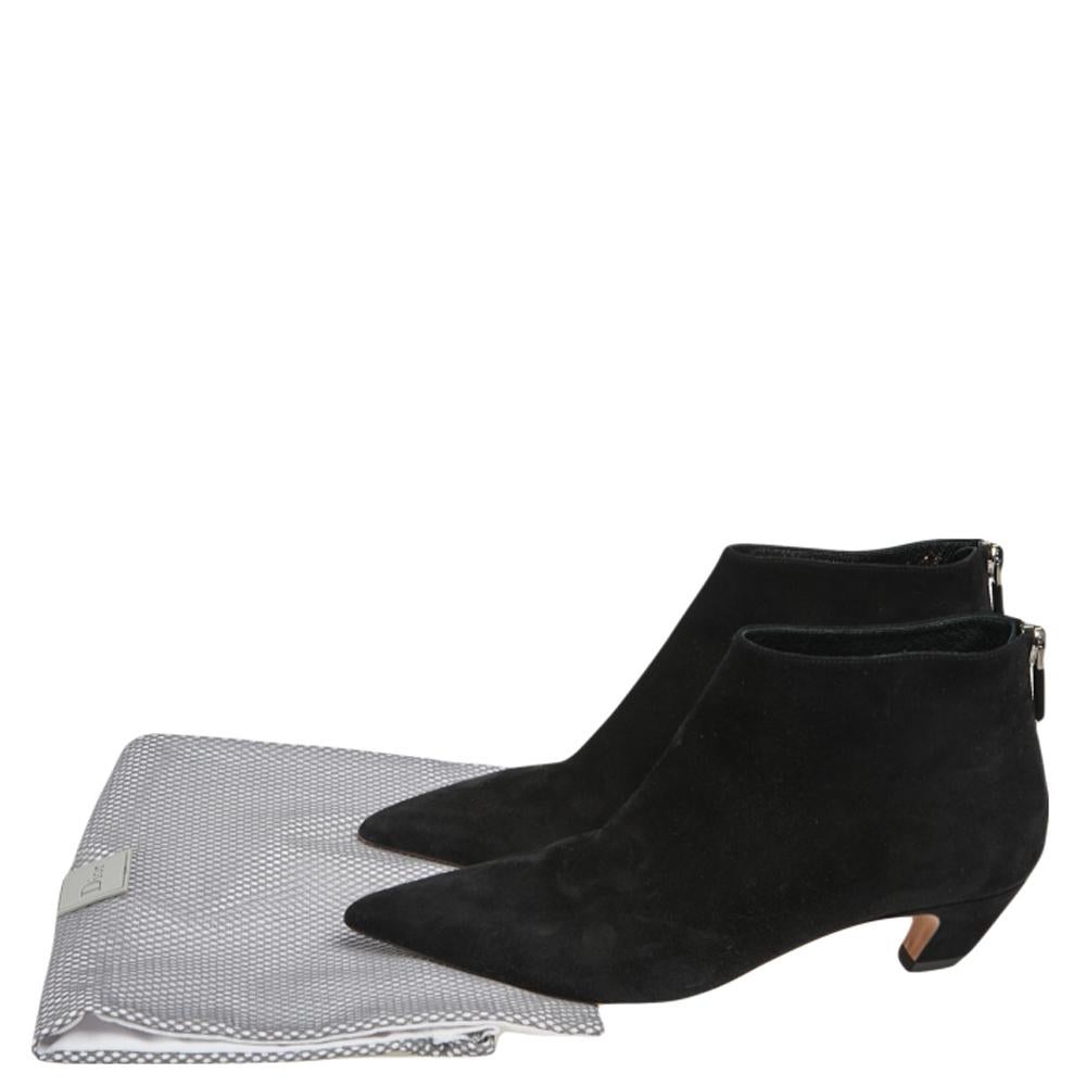 Dior Black Suede I-Dior Ankle Boots Size 35 4