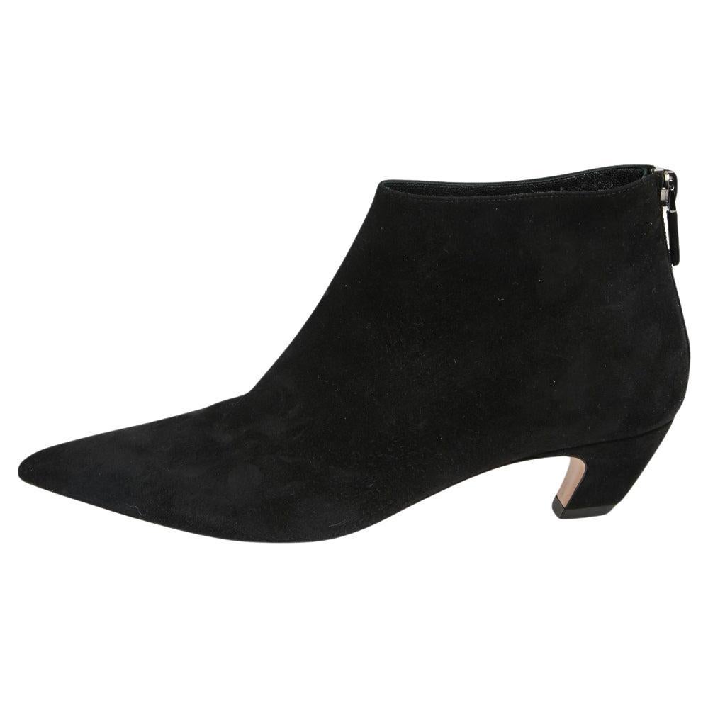Dior Black Suede I-Dior Ankle Boots Size 35