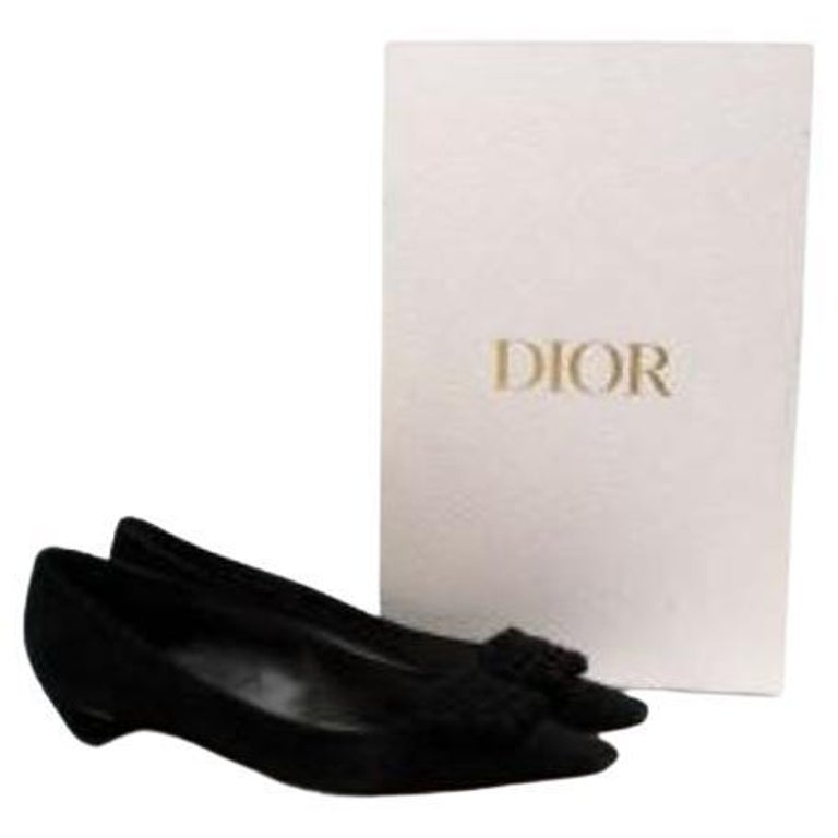 Dior Black Suede Kitten Heels For Sale at 1stDibs