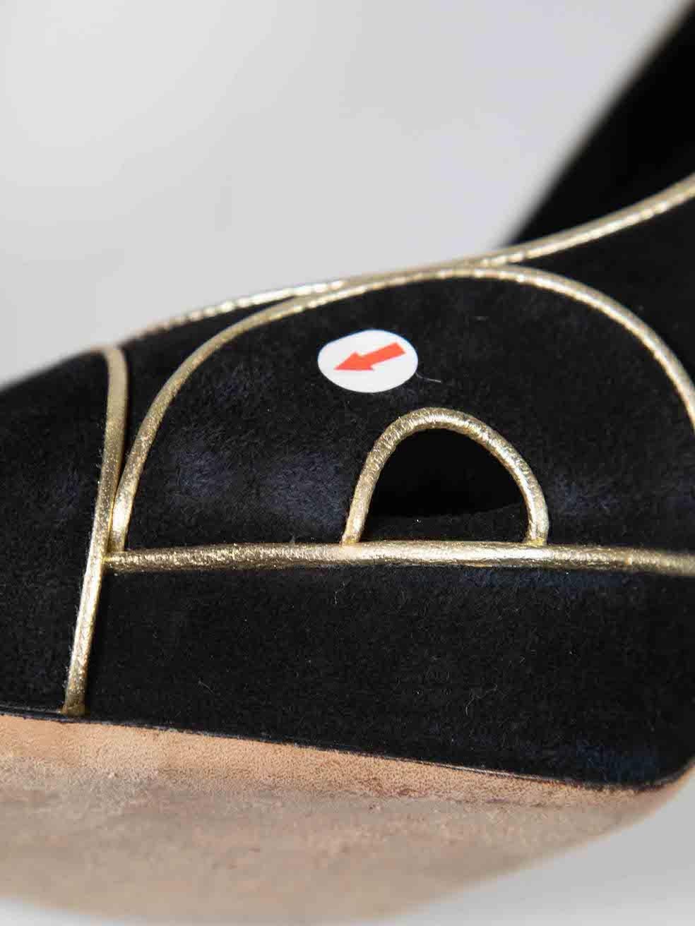 Dior Black Suede Piping Detail Peep Toe Heels Size IT 40 2