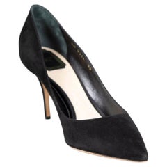 Dior Black Suede Point Toe Pumps Size IT 39