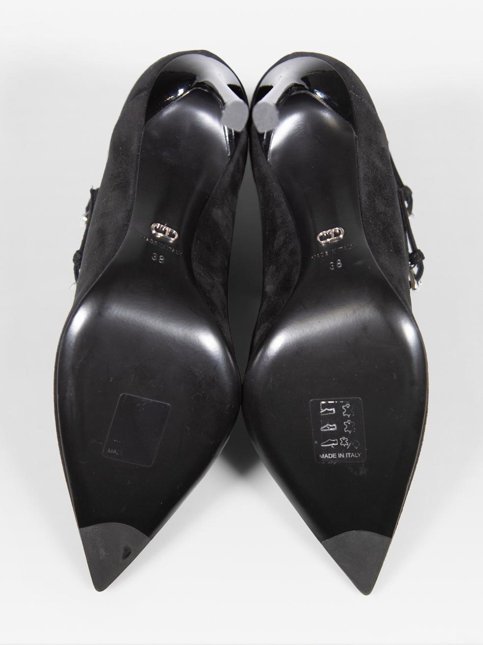 Women's Dior Black Suede Pointed Toe Strappy Heels Size IT 38 For Sale