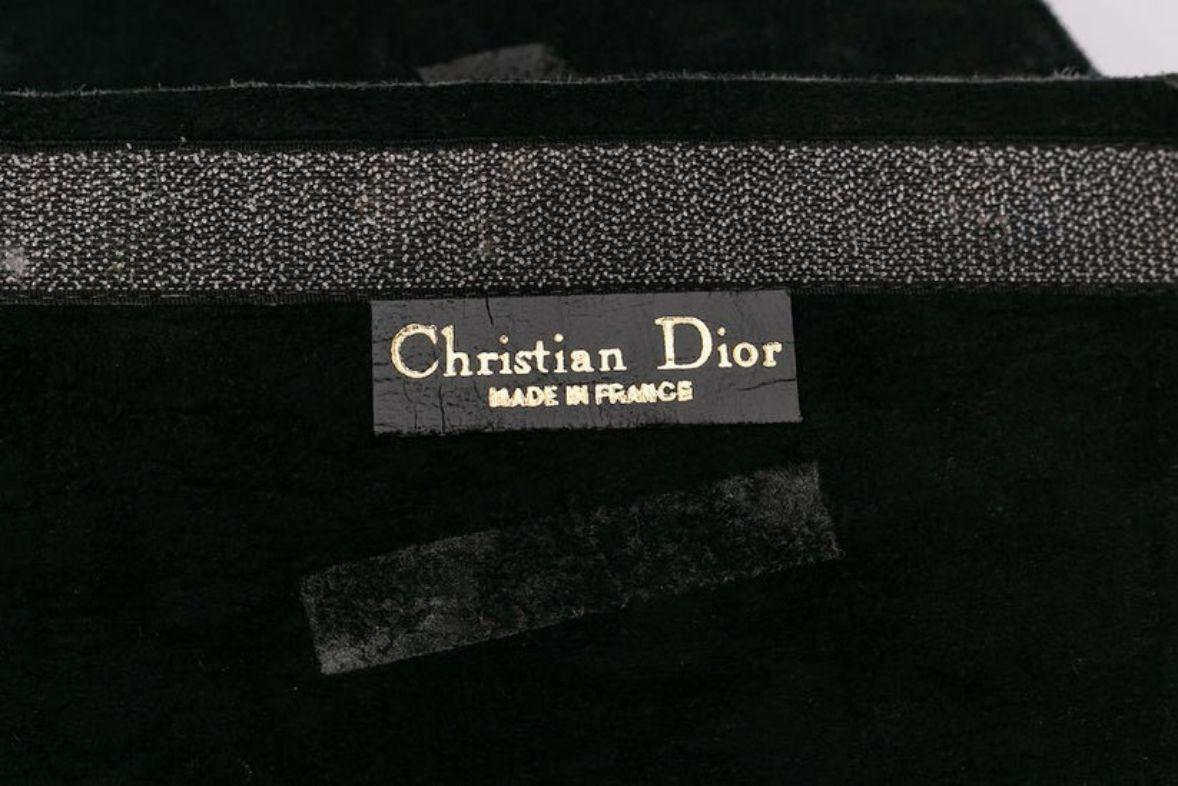 Dior Black Suede with Passementerie and Facetted Pendants Belt For Sale 1
