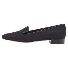 Dior Schwarz Technical Fabric Slip On Loafers Größe 39,5