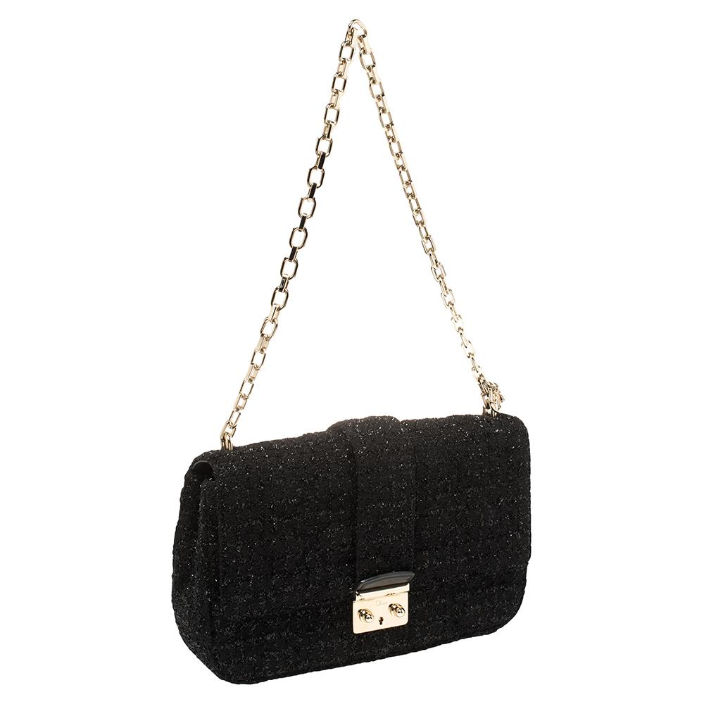 Women's Dior Black Tweed Medium Miss Dior Flap Bag