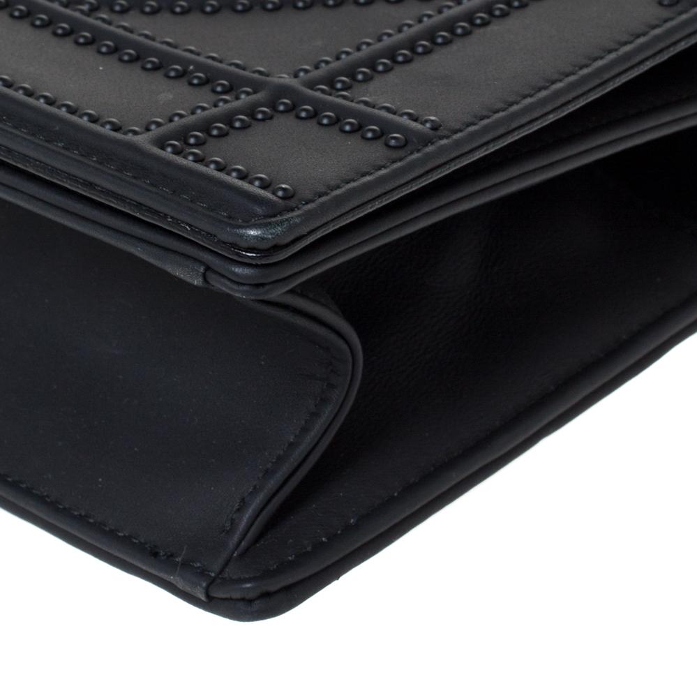 Dior Schwarze Ultra Matte Diorama Umhängetasche aus Leder Damen