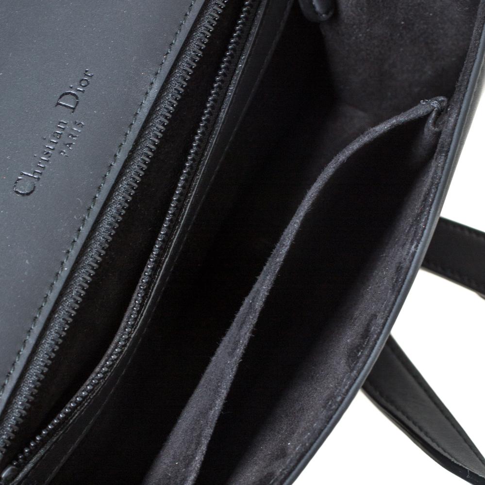 Dior Schwarze Ultra Matte Diorama Umhängetasche aus Leder 1
