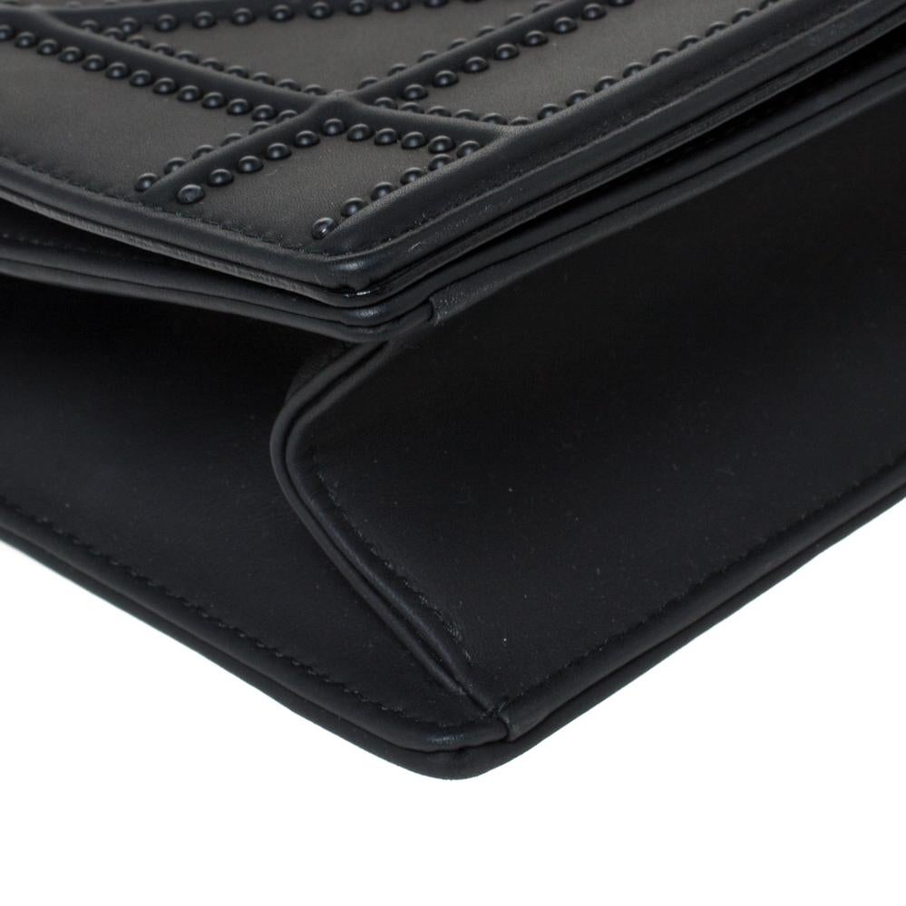 Dior Schwarze Ultra Matte Diorama Umhängetasche aus Leder 2