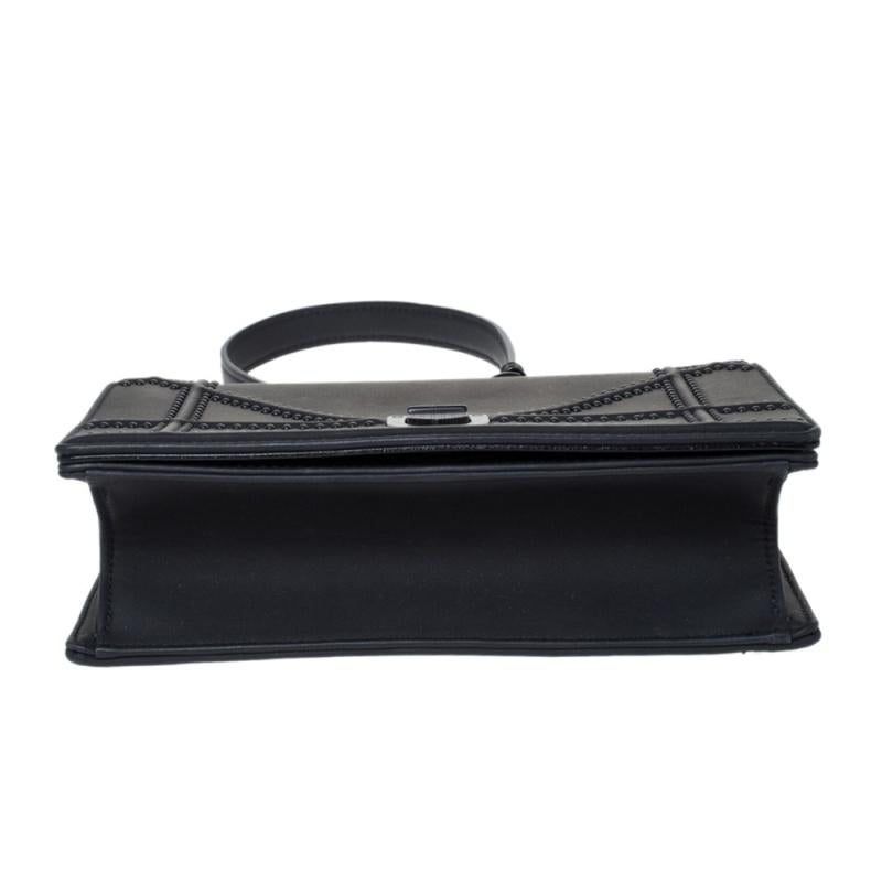 Dior Schwarze Ultra Matte Diorama Umhängetasche aus Leder 4