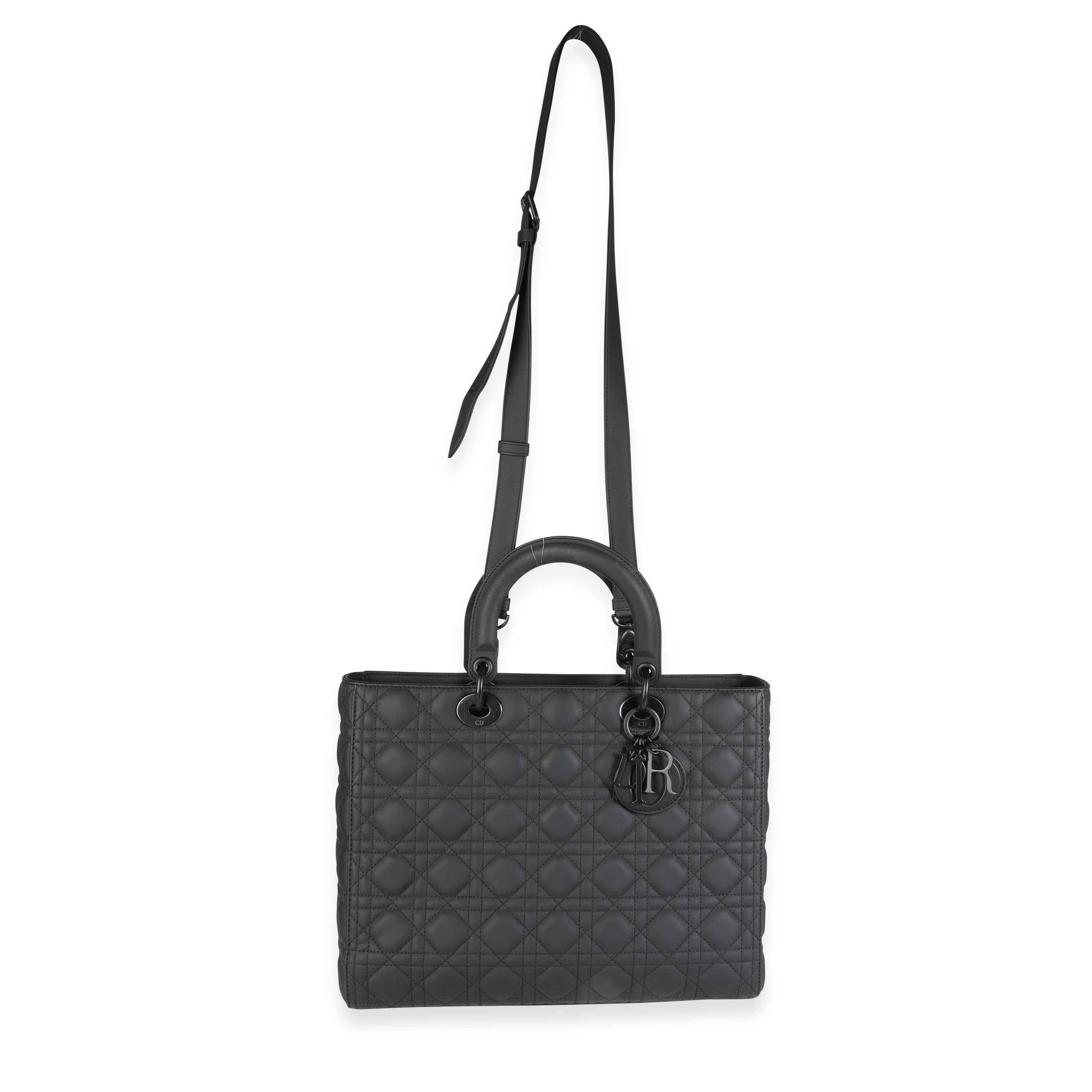 Listing Title: Dior Black Ultramatte Cannage Calfskin Large Lady Dior Bag
SKU: 116413
MSRP: 5950.00
Condition: Pre-owned (3000)
Condition Description: Renamed in honor of Princess Diana, the Lady Dior remains a staple in Dior Collections.