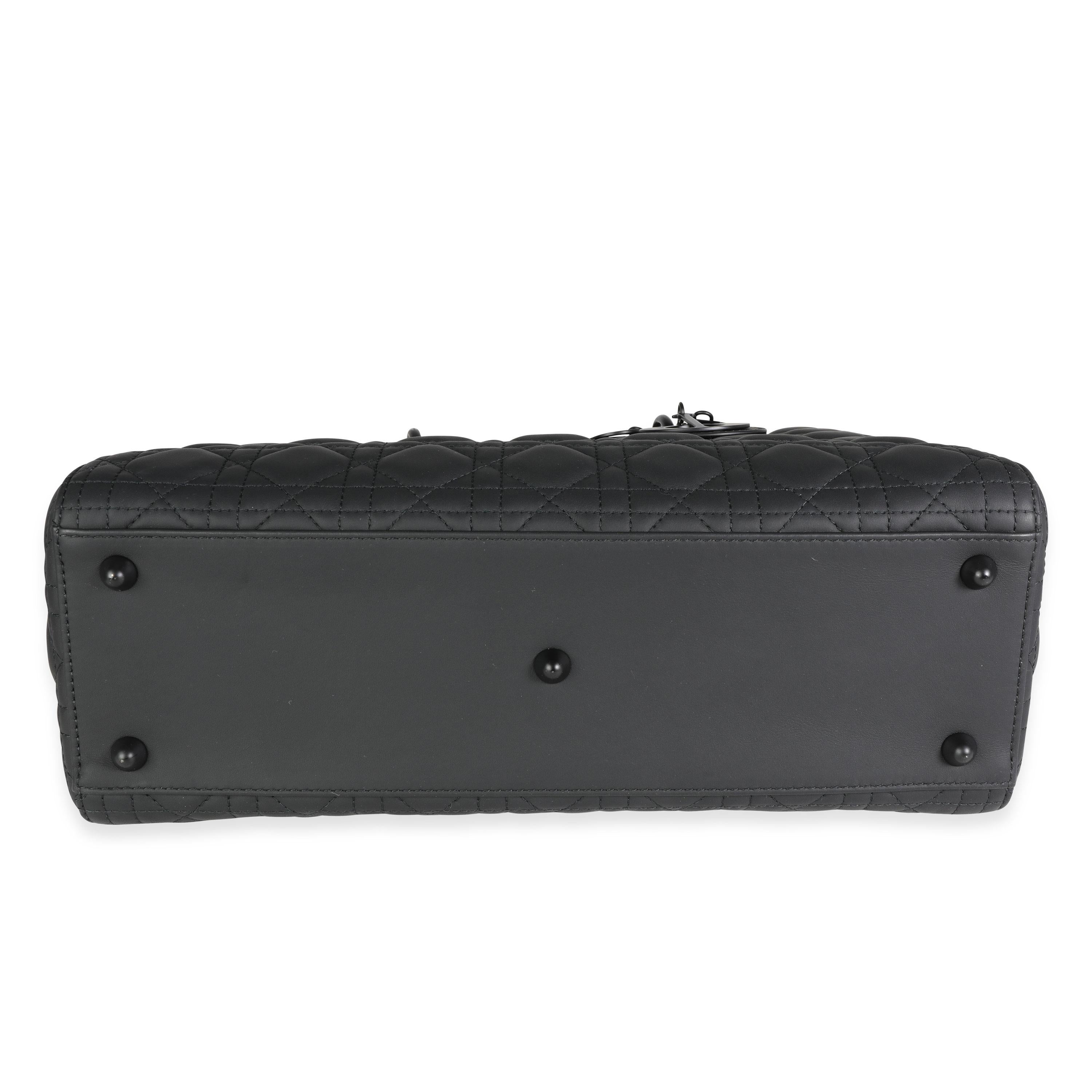 Dior Black Ultramatte Cannage Calfskin Large Lady Dior Bag 1
