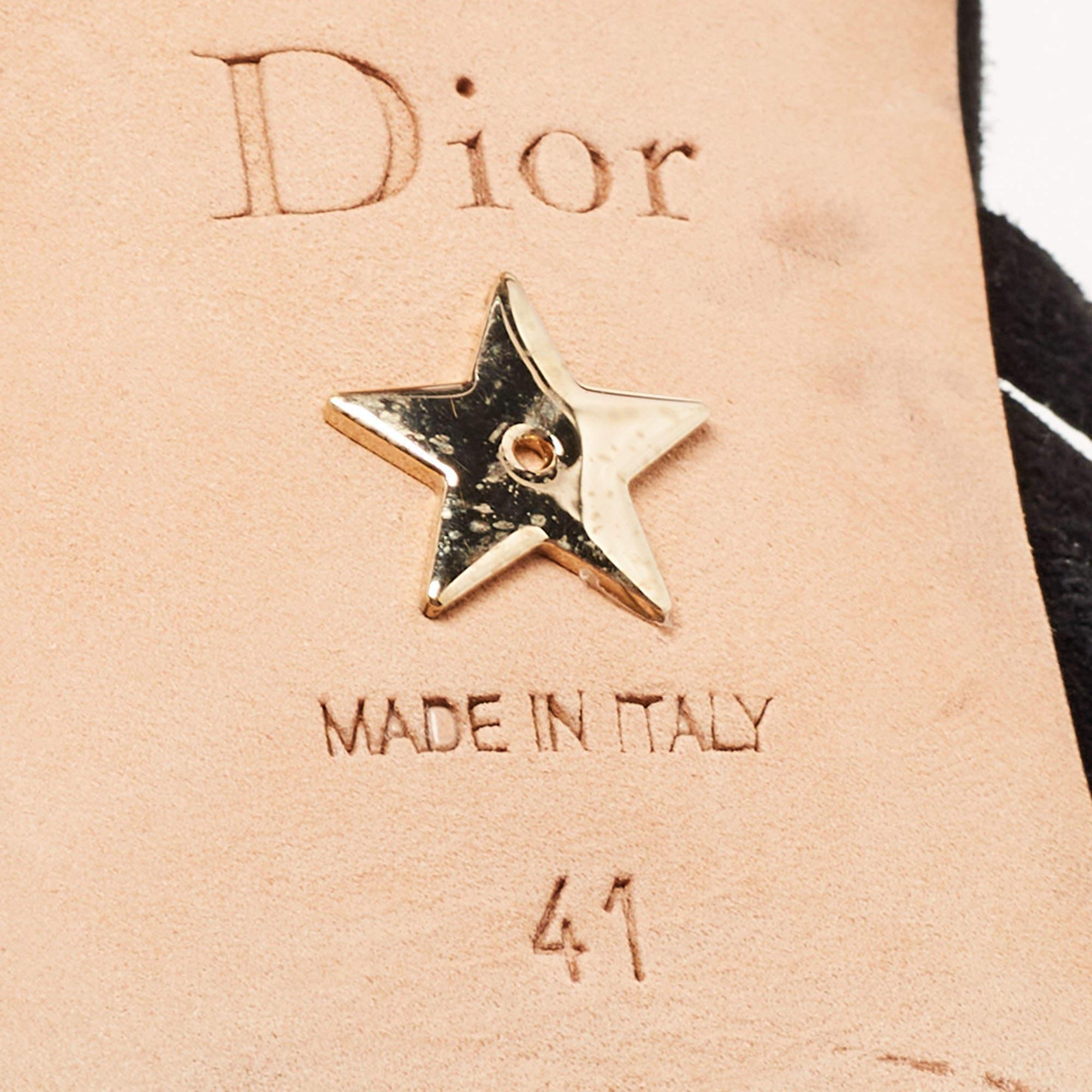 Dior Black Velvet Embroidered Dioreve Mules Size 41 3