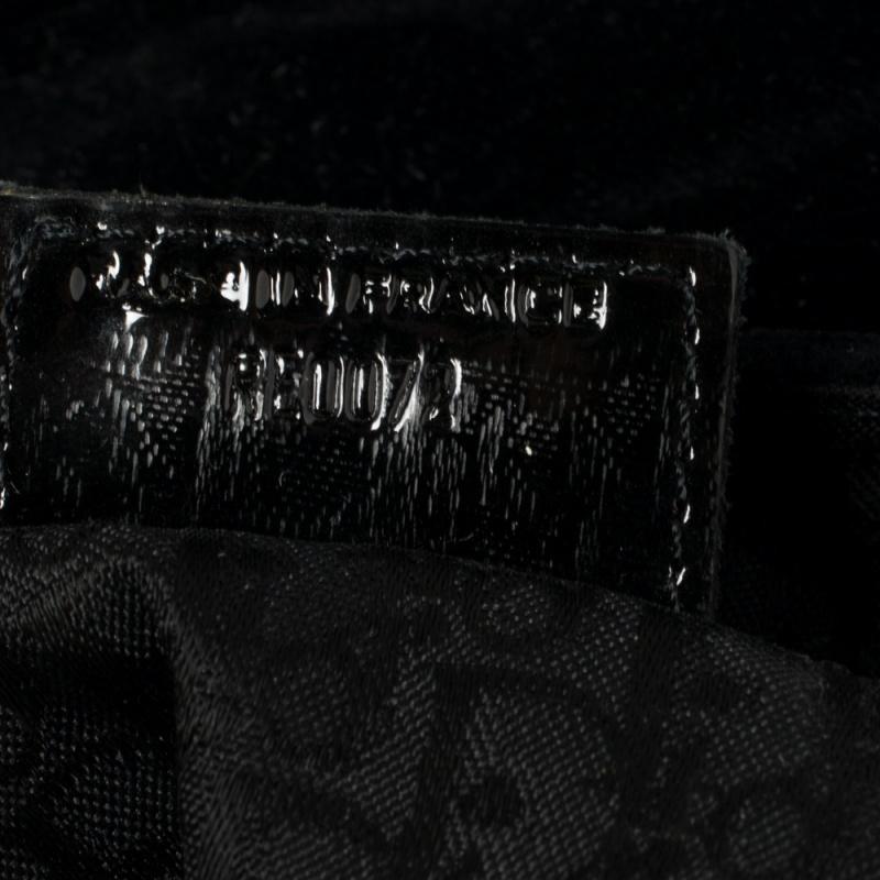 Dior Black Velvet/Nylon and Leather Vintage Pom Pom Embellished Saddle Bag 4