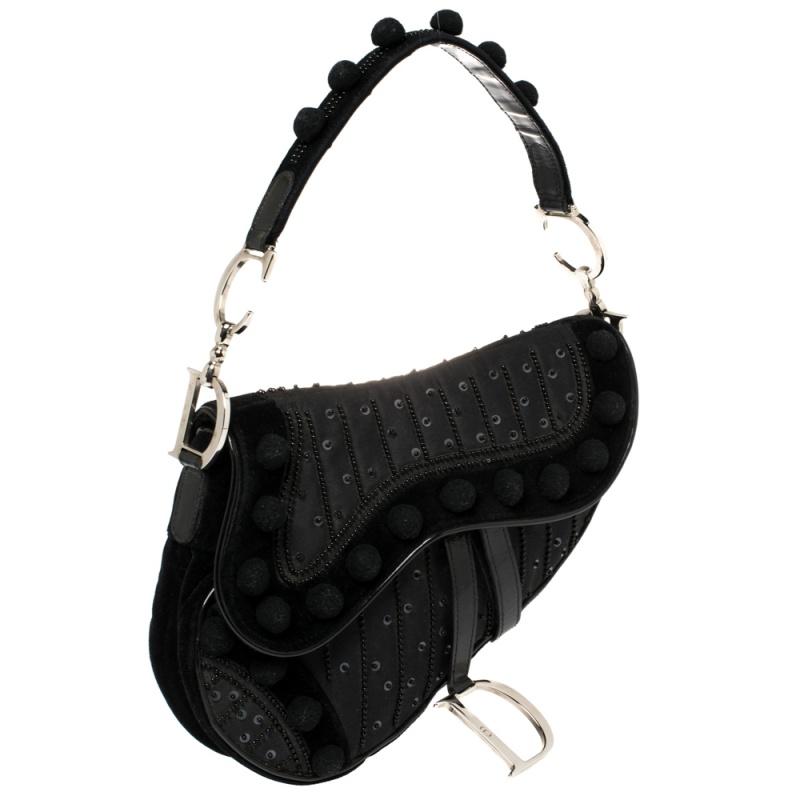 black velvet dior saddle bag