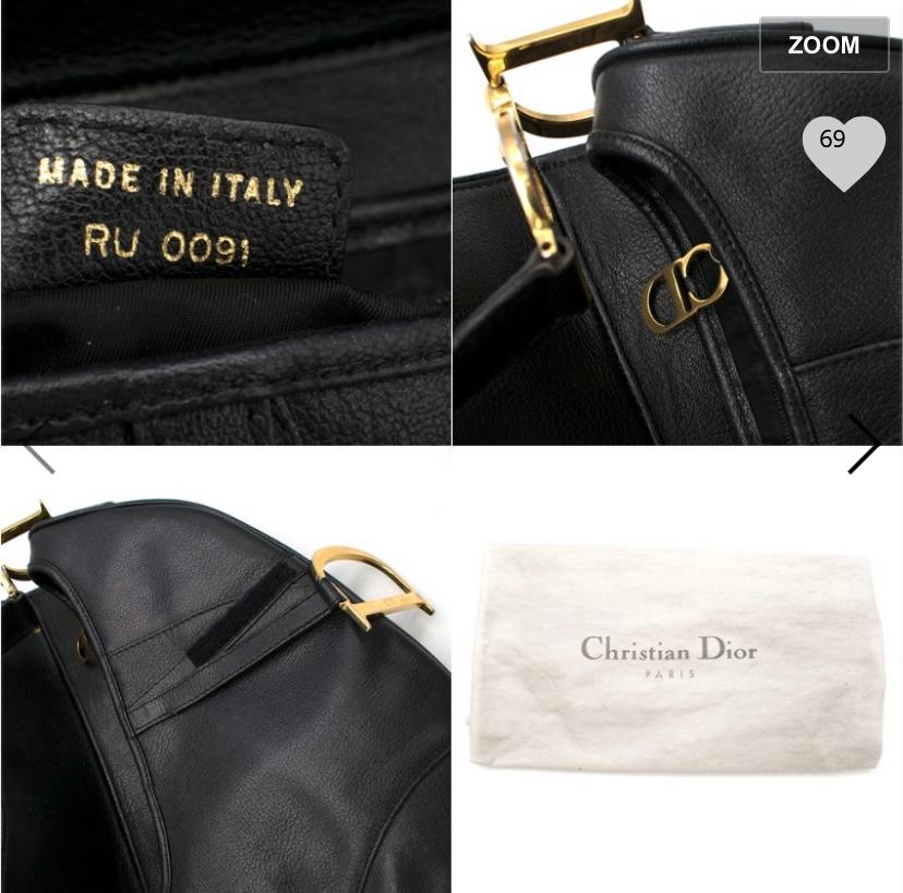 Dior Black Vintage Leather Saddle Bag 23.5cm 1