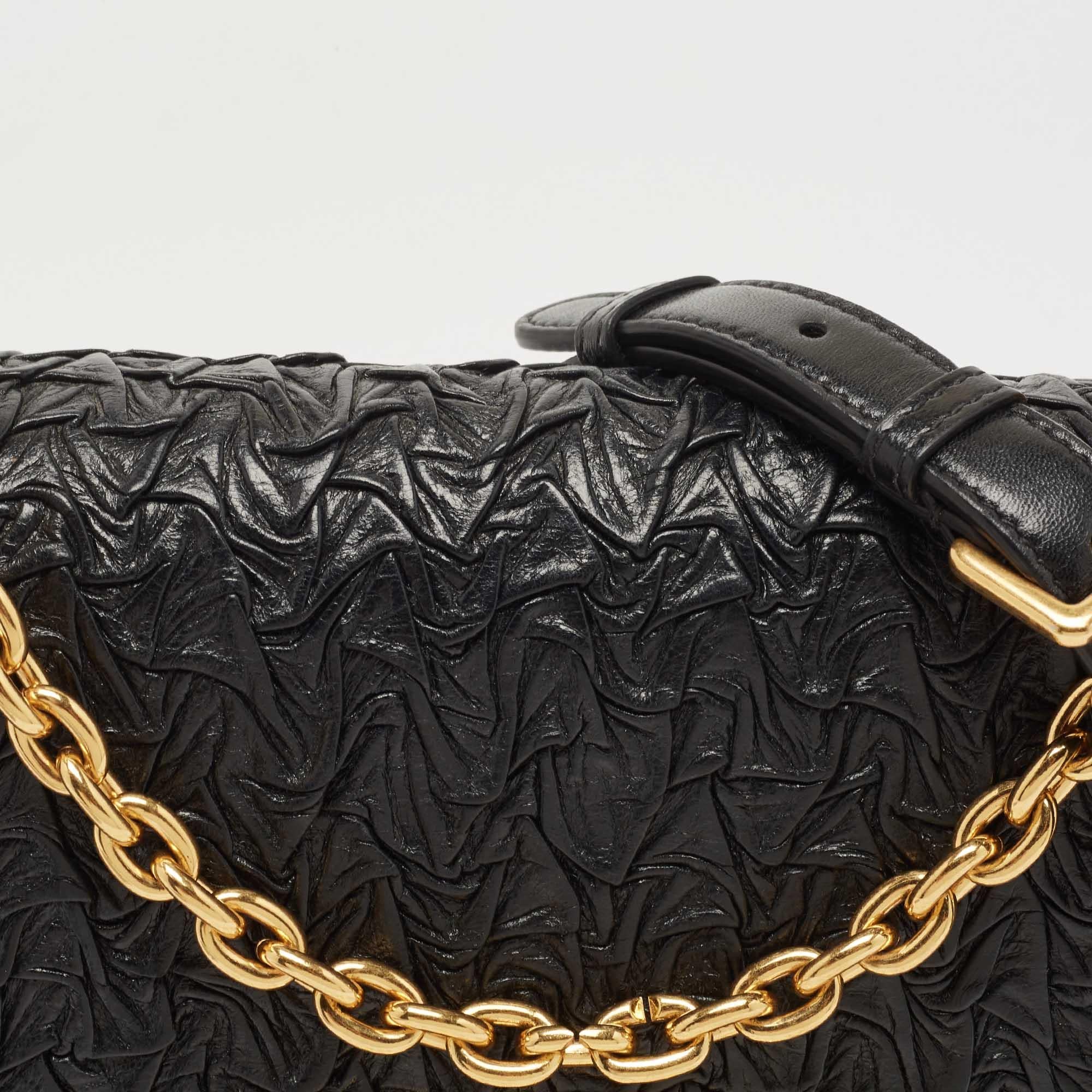 Dior Black Wavy Effect Leather 30 Montaigne Shoulder Bag 8