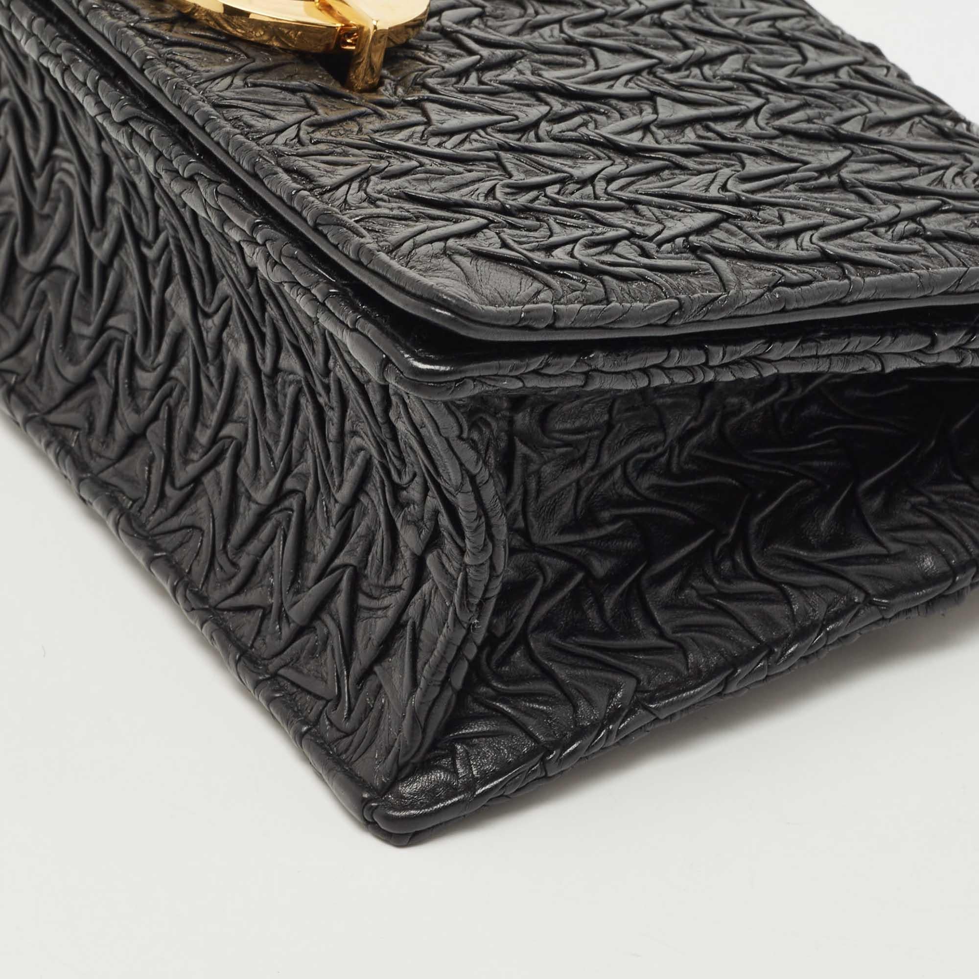 Dior Black Wavy Effect Leather 30 Montaigne Shoulder Bag 10