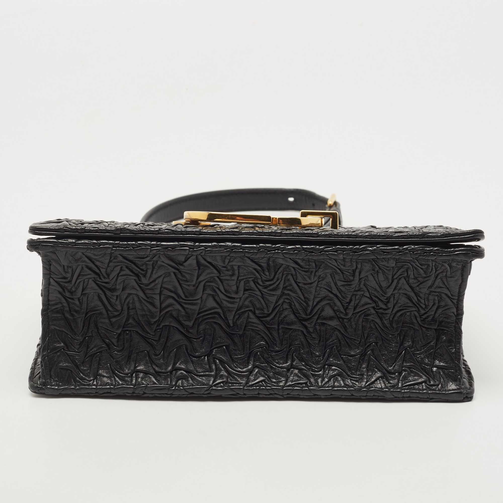 Dior Black Wavy Effect Leather 30 Montaigne Shoulder Bag 1