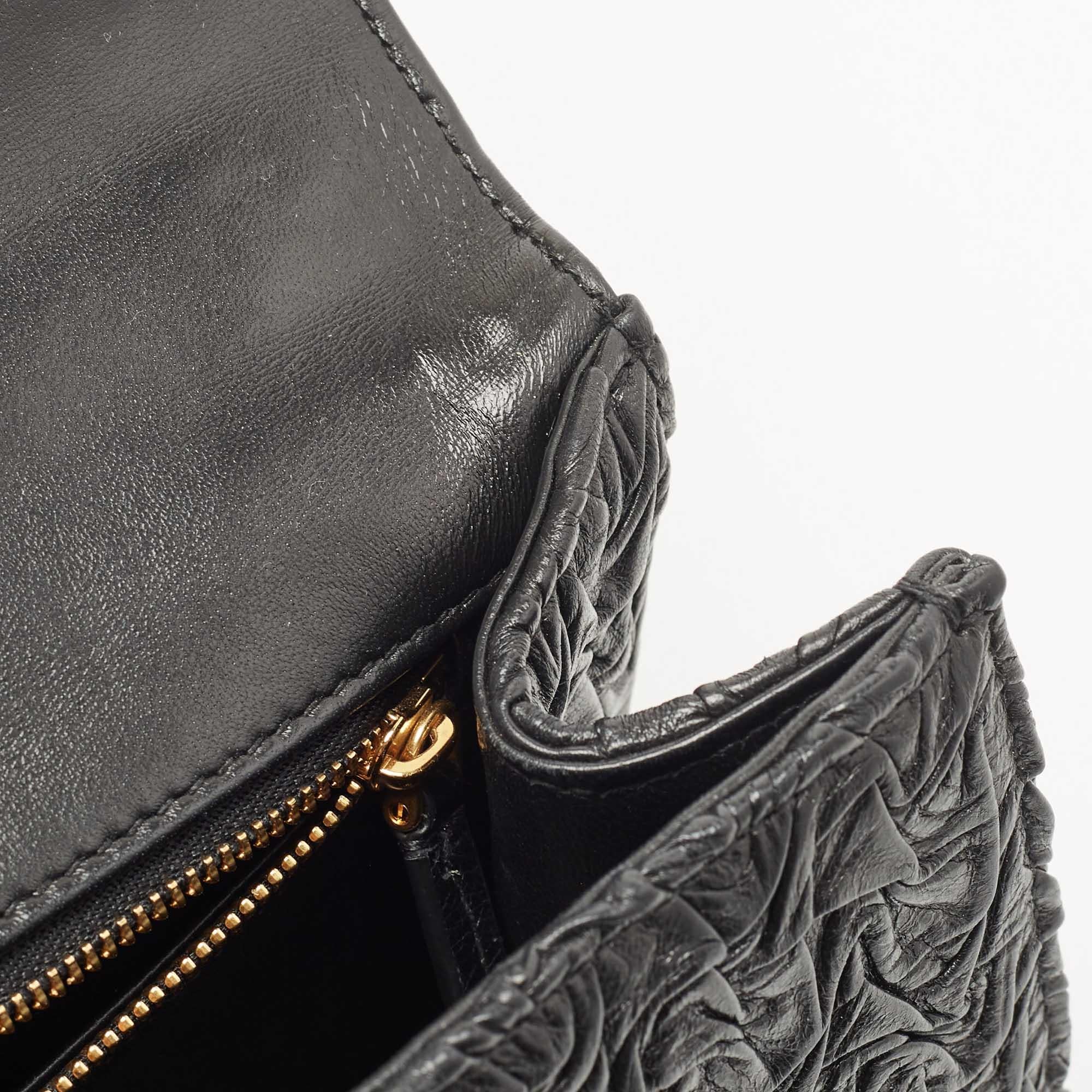 Dior Black Wavy Effect Leather 30 Montaigne Shoulder Bag 4
