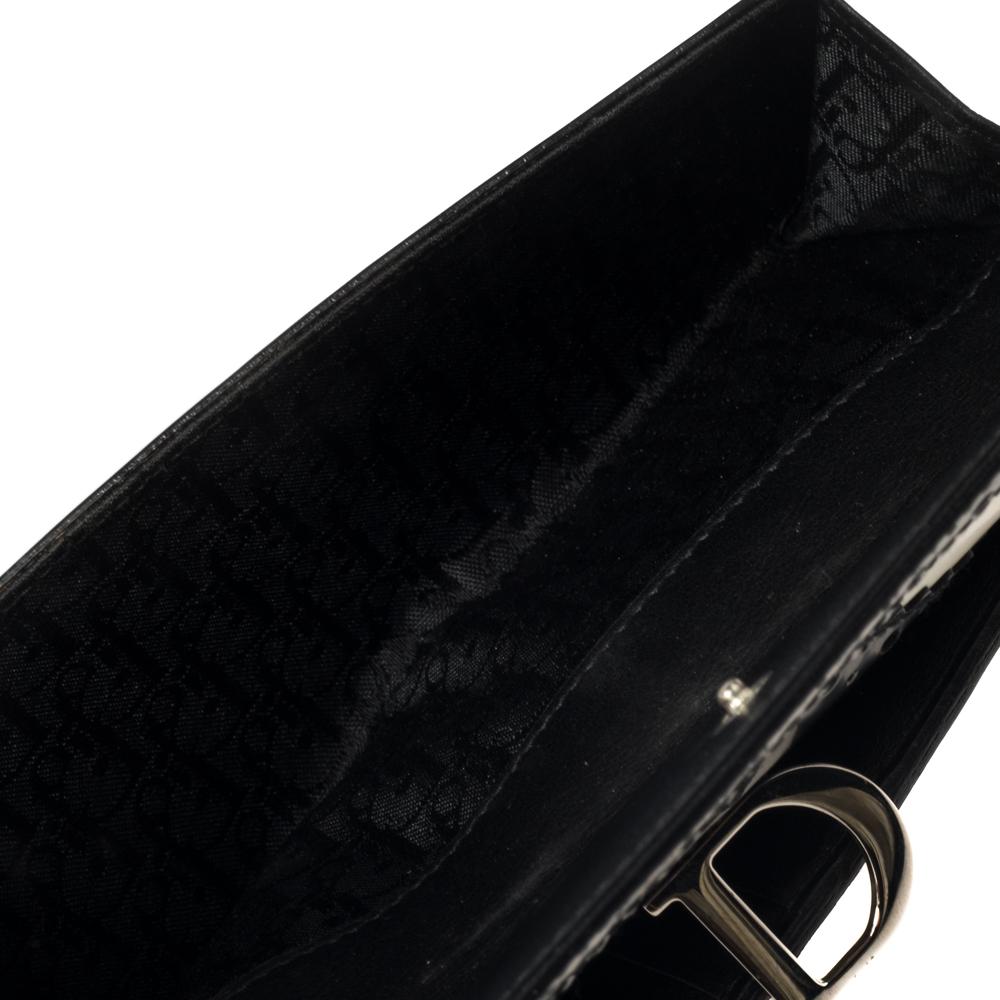 Dior Black/White Brogues Patent Leather Continental Wallet 6
