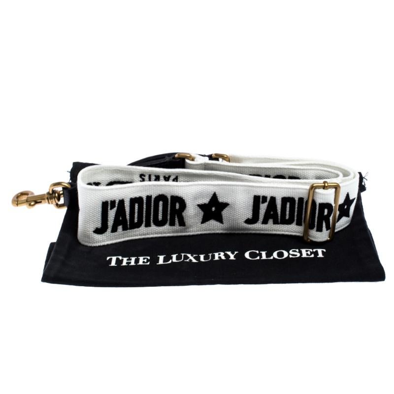 Dior Black/White Canvas and Leather J'adior Shoulder Bag Strap 2